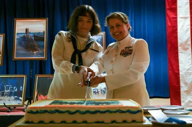 DIEGO GARCIA, British Indian Ocean Territory – Command Master Chief Michelle N. Coronado and Master-at-Arms Seaman Apprentice Gabriella Bomjardim cut a cake during a ceremony comme. Historical figures with march birthdays: guide